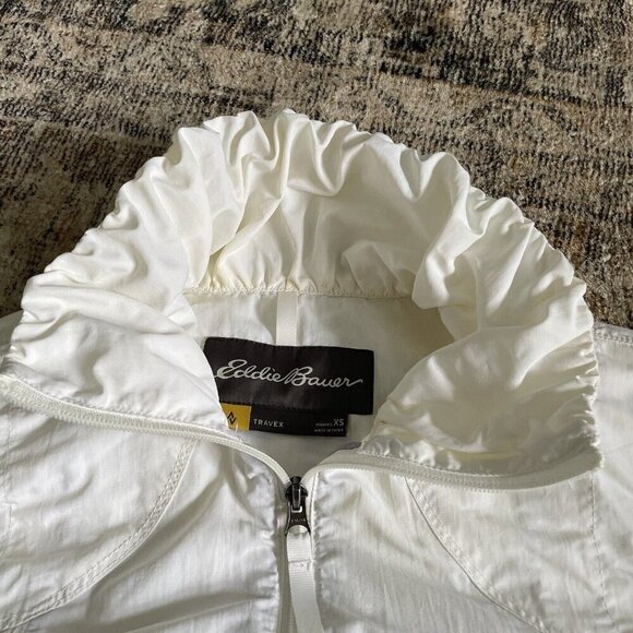Eddie Bauer Womens First Ascent Travex Nylon Jacket Size XS Full Zip White Logo - Picture 3 of 16